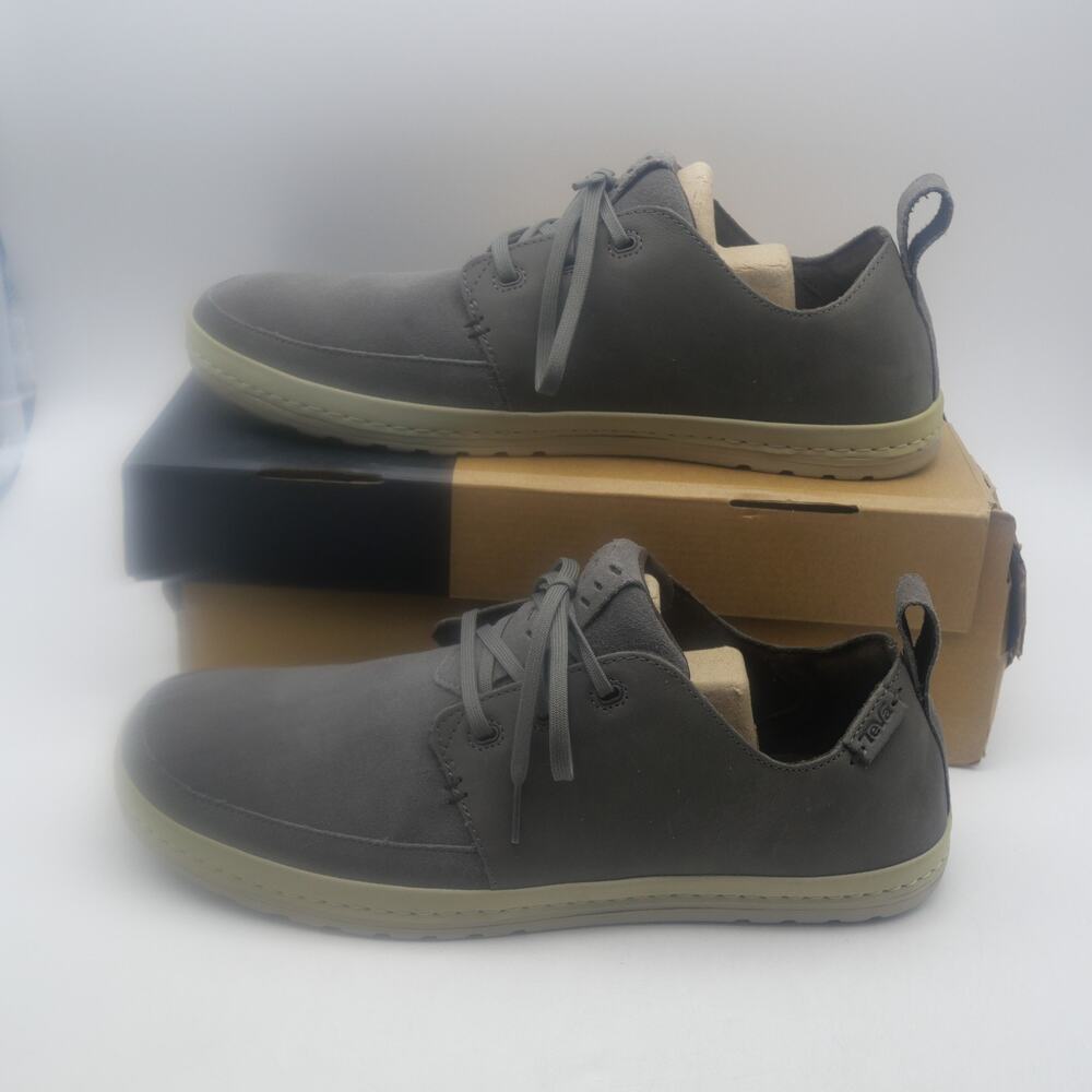 NEW Teva Canyon Life Men's 12 Leather Loafer Tie Up Shoes Dark Gull Grey - Picture 3 of 12